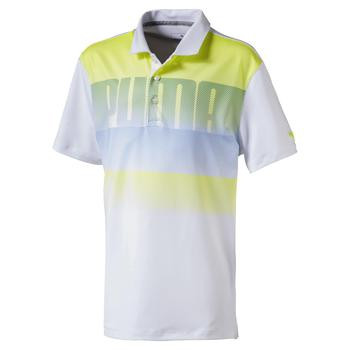 Puma Junior Logo Polo Shirt - Bright White / NRGY Yellow