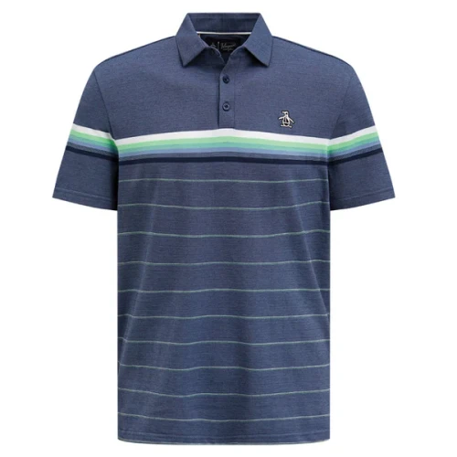 Original Penguin Energy Stripe Polo Shirts - Black Iris