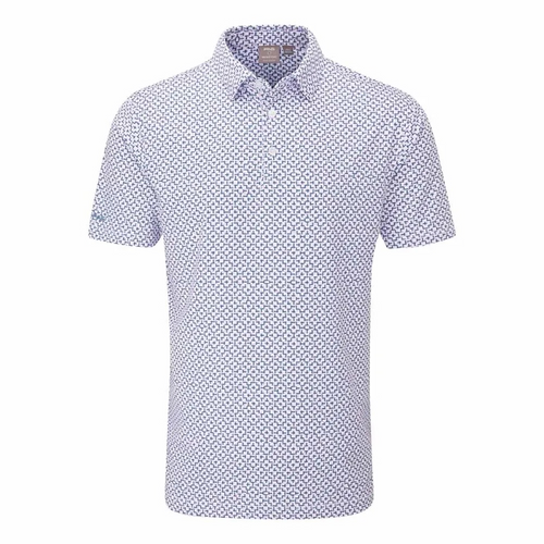 Ping Ephron Golf Polo Shirt - White Pink Haze Multi