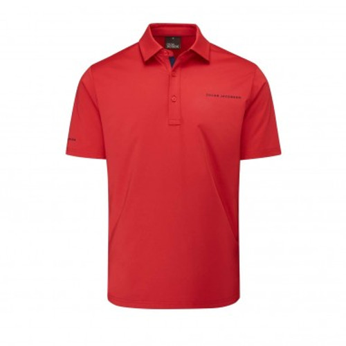 Oscar Jacobson Chap II Tour Polo Shirt - Jewel Red/Navy Oscar Jacobson Chap II Tour Polo Shirt - Jewel Red/Navy