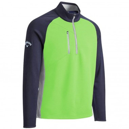 Callaway Blocked Ottoman Logo On Left Collar Fleece - Summer Green