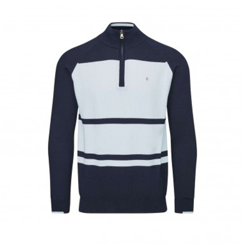 Oscar Jacobson Ascot Pin Sweaters - NAVY/COOL BLUE Oscar Jacobson Ascot Pin Sweaters - NAVY/COOL BLUE