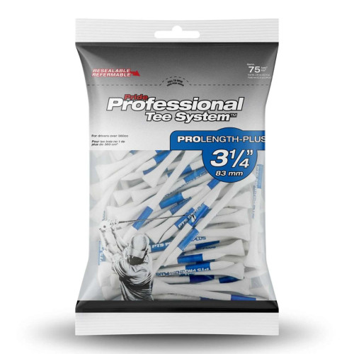 Pride Professional Tee System Golf Tees - Blue 3 1/4 Inch (Pack of 75)