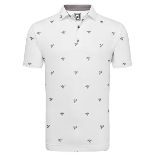 FootJoy Thistle Print Lisle Polo Shirt - White