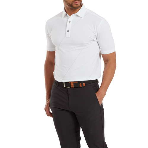 FootJoy Raker Print Lisle Polo Shirt - White