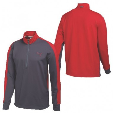 Puma PWR Warm 1/4 Zip Pullovers - Periscope/Tango Red