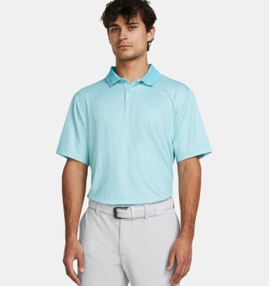 Under Armour Performance 3.0 Printed Polo Sky Blue | Golfsupport