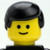 Male Head - black hair - Officer Happy