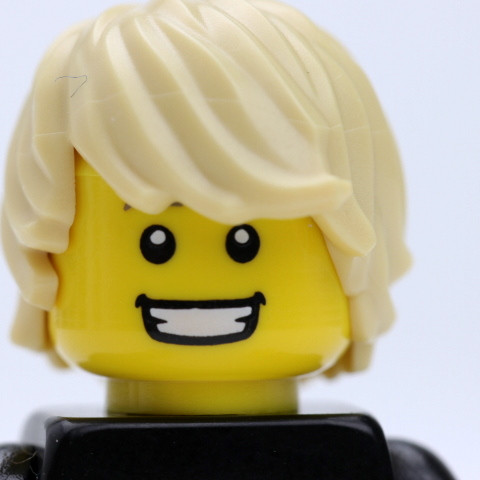 Male Head -  blonde - long hair - smiling