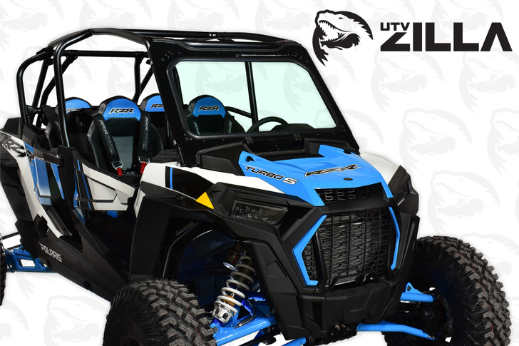 Black Vented Glass Windshield for Polaris RZR Turbo "S" Model with Wiper