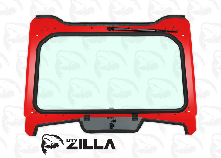 RED Vented Glass Windshield for Polaris RZR Turbo "S" Model with Wiper