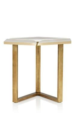 White Shell & Brass Octan Table