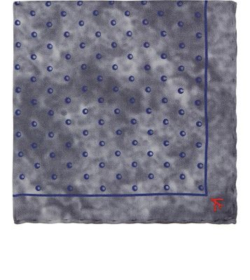 Circle-Print Silk Pocket Square