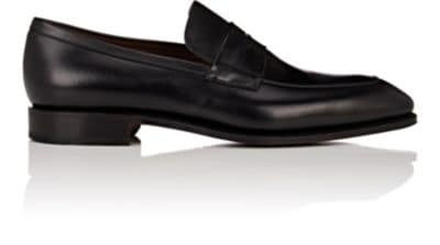 Split-Toe Leather Penny Loafers