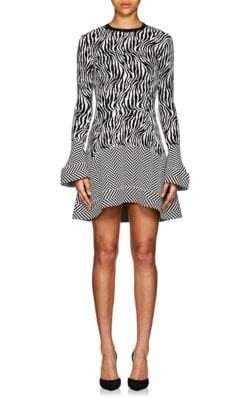 Zebra- & Chevron-Pattern Compact Knot Minidress
