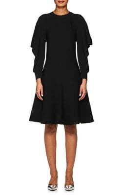 Ottoman-Knit A-Line Dress