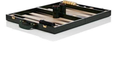 Crocodile-Stamped Travel Backgammon Set