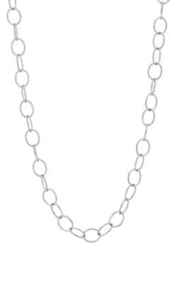 Platinum Oval-Link Chain Necklace