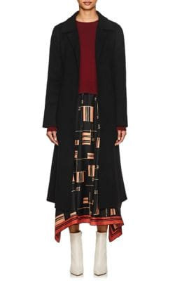 Brushed Wool-Alpaca A-Line Coat