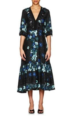 Floral Silk Crepe Maxi Dress