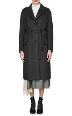 Virgin Wool-Blend Long Coat