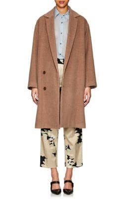 Brushed Wool-Alpaca Cocoon Coat
