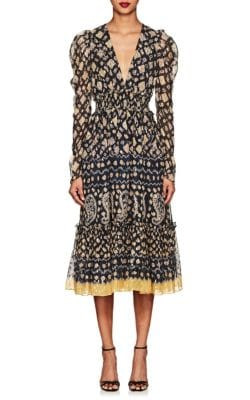Karolina Silk-Blend Fil CoupÃ© Dress
