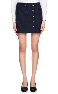 Frayed Wool Miniskirt