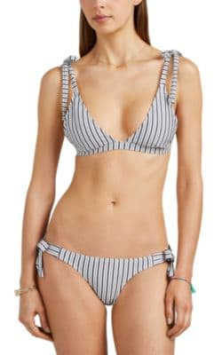 Cabana Striped Seersucker Triangle Bikini Top