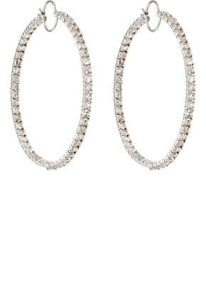 White Diamond Hoop Earrings