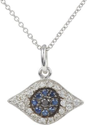 Diamond & Sapphire Kitten Eye Pendant Necklace