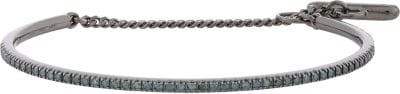 Blue Diamond & Oxidized White Gold Bracelet