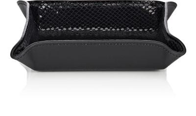 Python-Embossed Leather Square Valet Tray