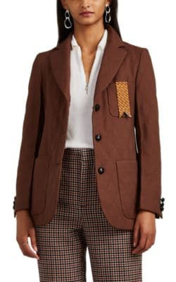 Frida Quilted Three-Button Blazer