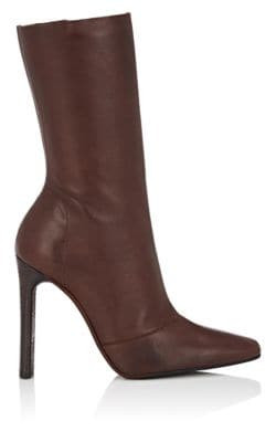 Stretch-Leather Ankle Boots