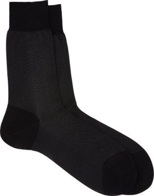 Birdseye-Knit Mid-Calf Socks