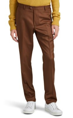 Wool Flannel Slim Trousers