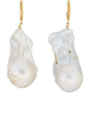 Baroque Pearl Hoop Earrings