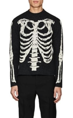 Skeleton-Knit Wool Sweater