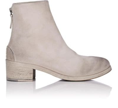 Back-Zip Suede Ankle Boots