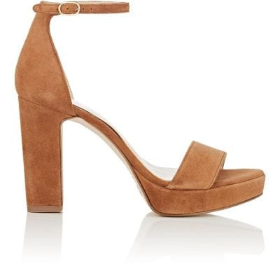 Suede Ankle-Strap Platform Sandals