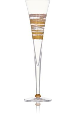 Brushstroke Equator Gold Champagne Glass