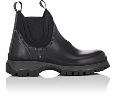 Lug-Sole Leather & Neoprene Chelsea Boots