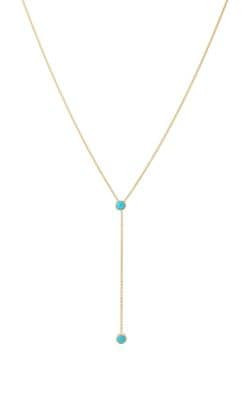 Turquoise Bezel Lariat Necklace