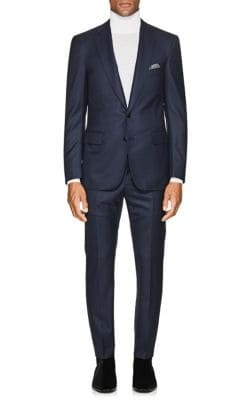 Neat Wool Two-Button Suit