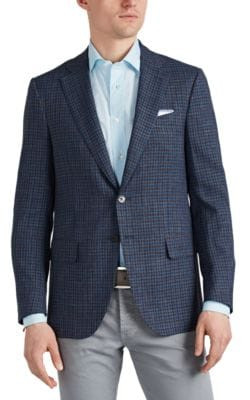 Checked Wool-Blend Two-Button Sportcoat
