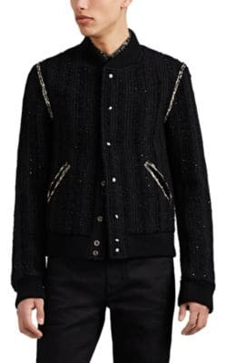 Sequin-Embellished Wool-Blend Tweed Teddy Jacket