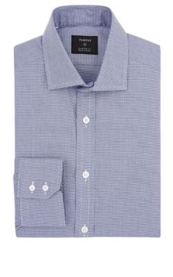 Micro-Houndstooth Cotton Dress Shirt