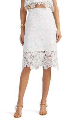 Floral Lace Pencil Skirt