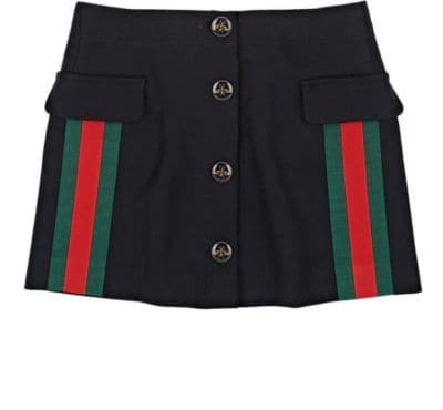 Kids' Stripe-AppliquÃ©d Wool-Cashmere Skirt
